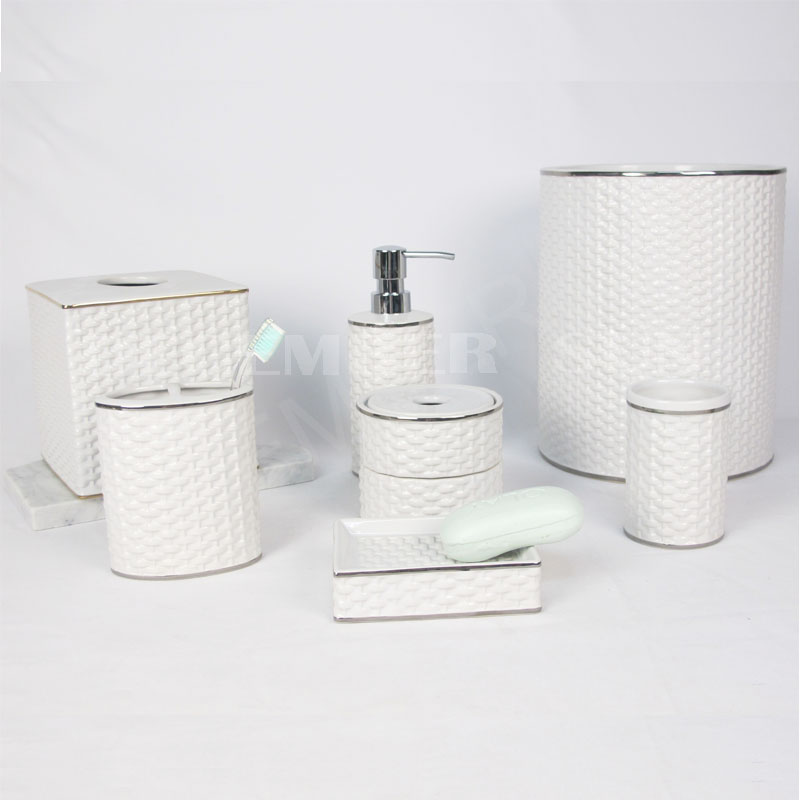 2020 Nejlepší cena příslušenství z bílé porcelánové bambusové tkané koupelny